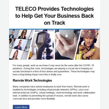 Teleco Provides Technologies To Help Get Your Business Back On Track